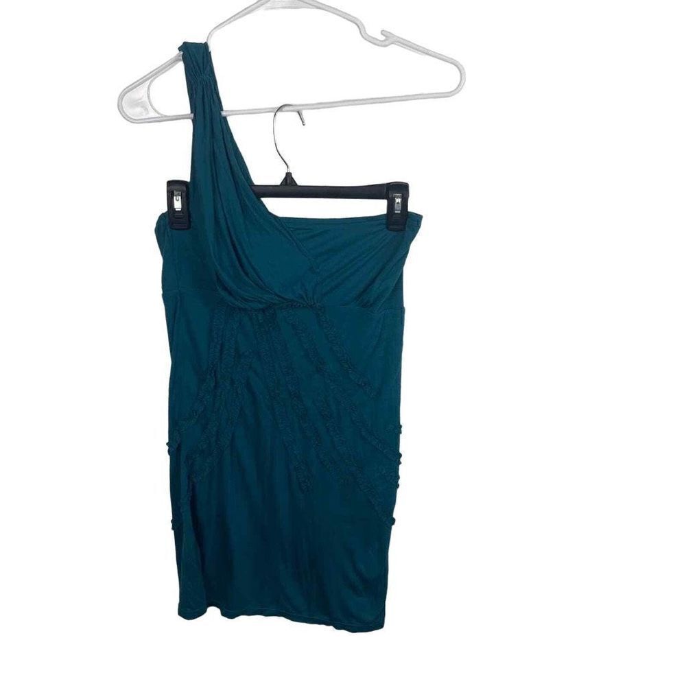Vintage Y2K Free People Blue Body Con One Shoulder 100% Viscose Dress Size M